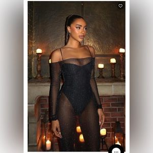 Sheer black midi dress